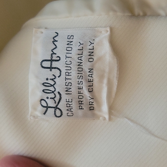 Vintage 60s 70s Lilli Ann Knit Cream Suit M - Picture 14 of 14